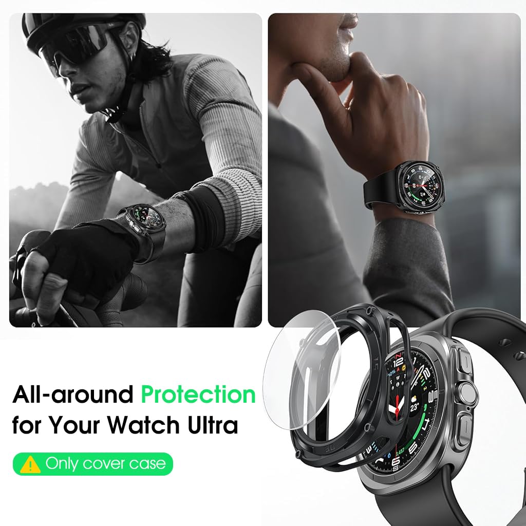ZORBES Rugged Bezel Case for Samsung Galaxy Watch Ultra Screen Protector 47mm - Soft TPU Bumper Face Cover for Galaxy Watch 7 Ultra 47mm Accessories ZORBES Rugged Bezel Case for Samsung Galaxy Watch Ultra Screen Protector 47mm - Soft TPU Bumper Face Cover for Galaxy Watch 7 Ultra 47mm Accessories